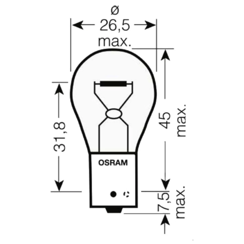 Lampe 12V21W BAU15S Osram JMP 1590332 passend für: Honda CBF, C