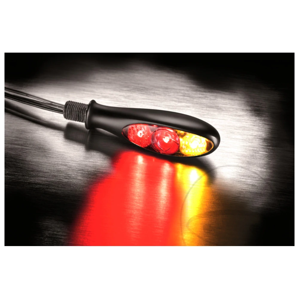 Kellermann Micro S DF Dark - Blinkleuchte mit Brems- und Rückli