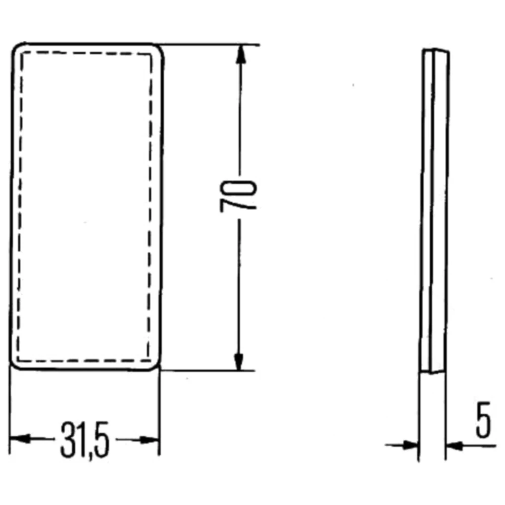 Hella Viereckiger Rückstrahler selbstklebend_0