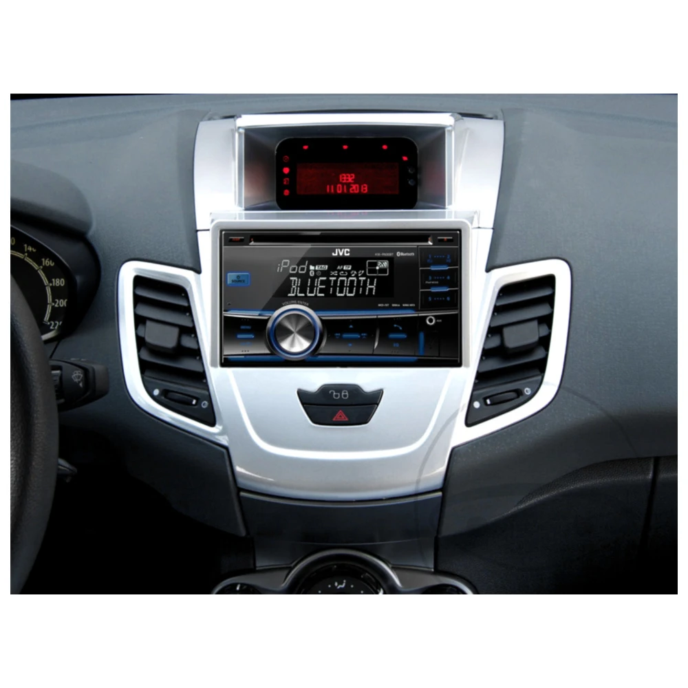 2-DIN Radioblende für Ford Fiesta silber_0