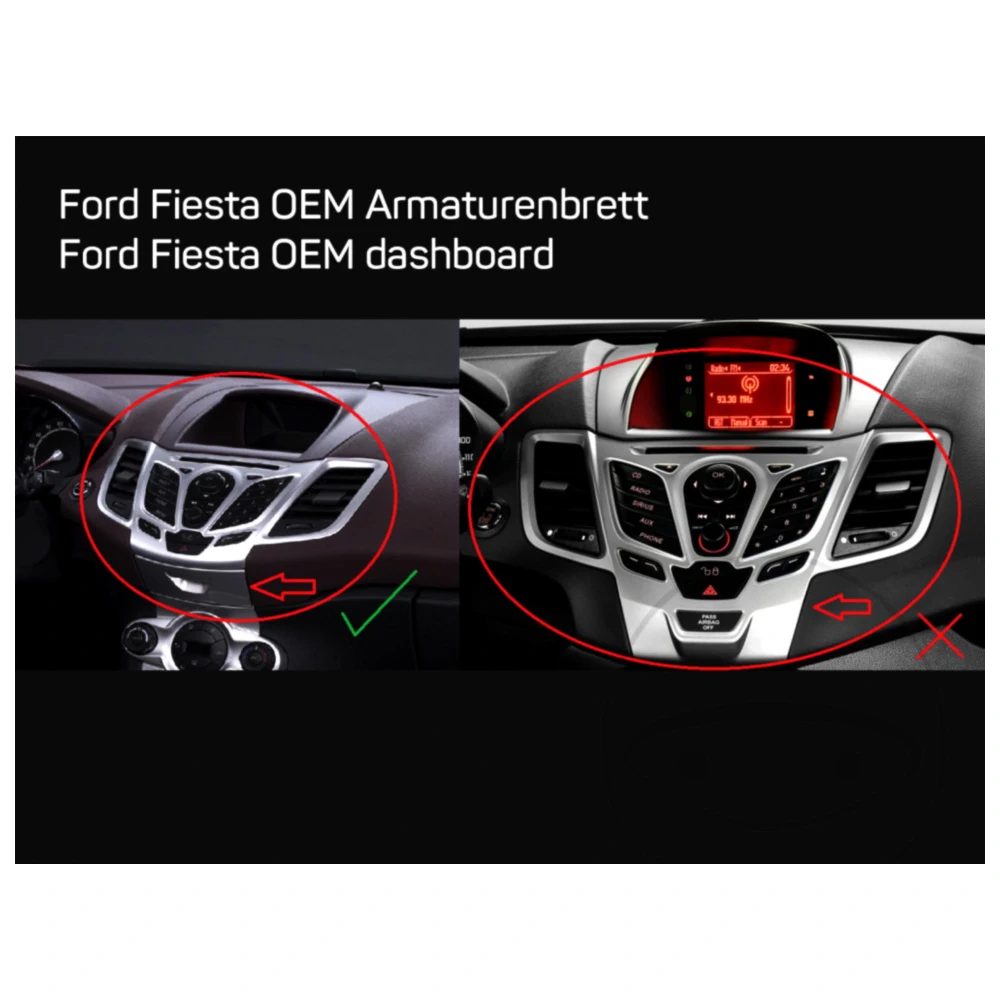 Radioblende 2-DIN für Ford Fiesta schwarz_0