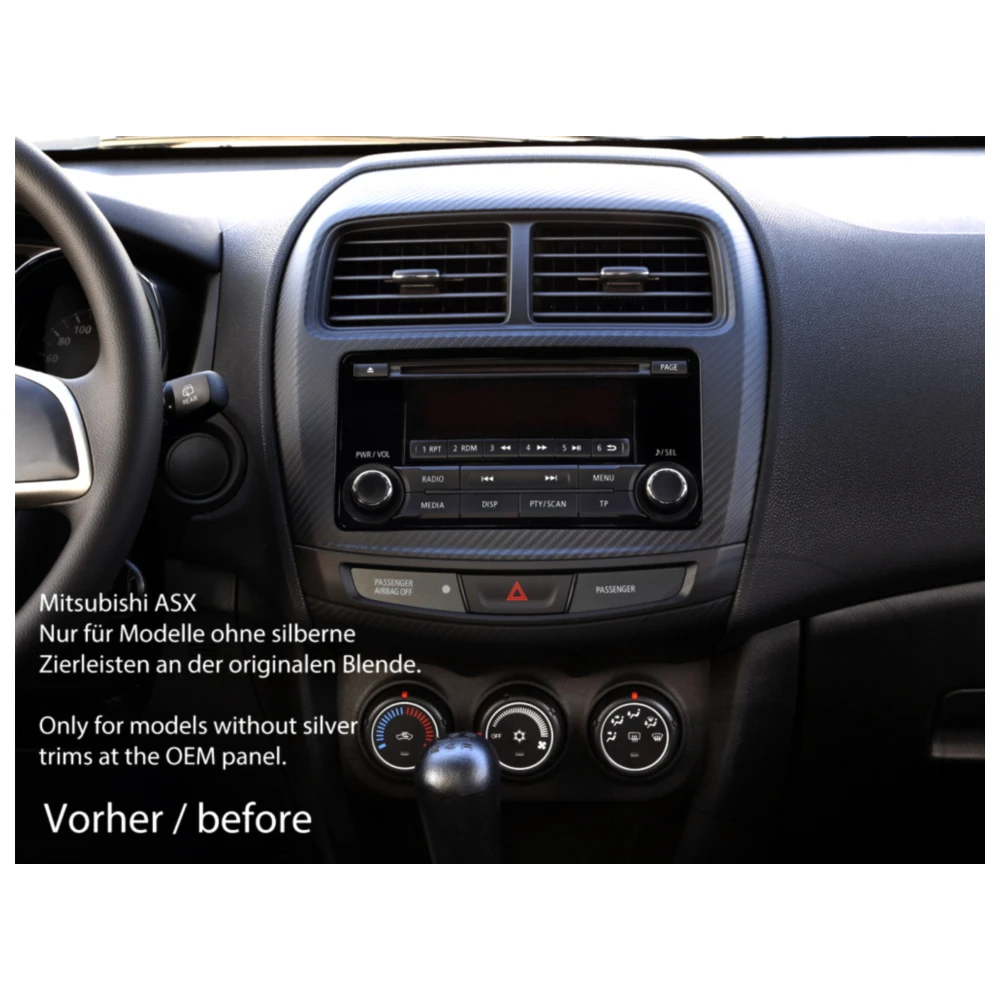 Radioblende 2-DIN für Mitsubishi ASX 2014 > schwarz_1
