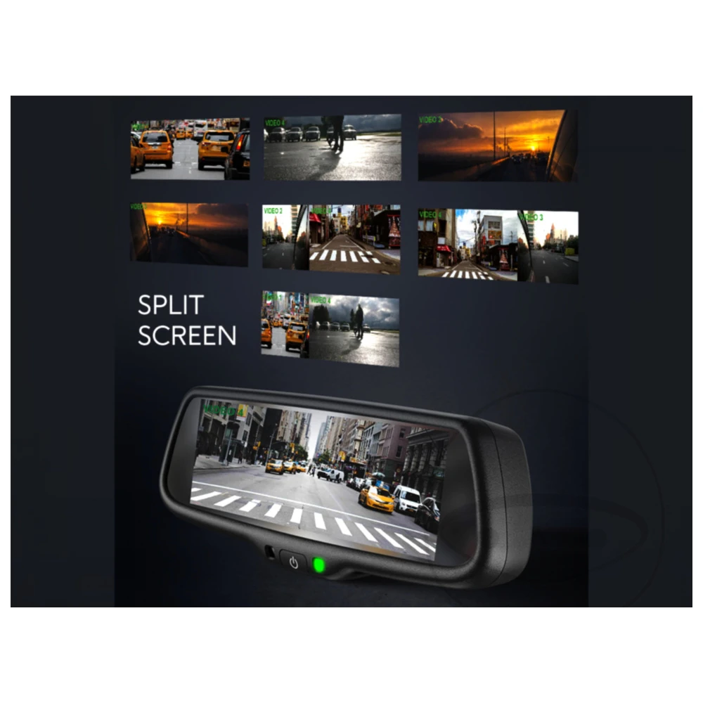 Spiegelmonitor 7.2 Zoll mit 4 Videoeingängen für universelle Mo