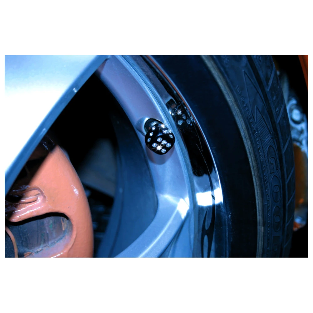 Ventilkappen Crystal Cube 4 Stück schwarz_0