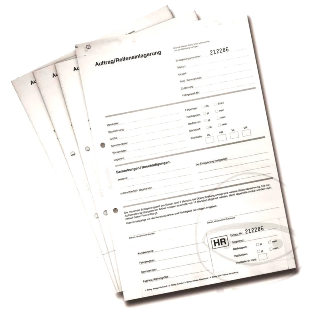 Reifeneinlagerungsformulare BLOCK M - 25 Blatt_0