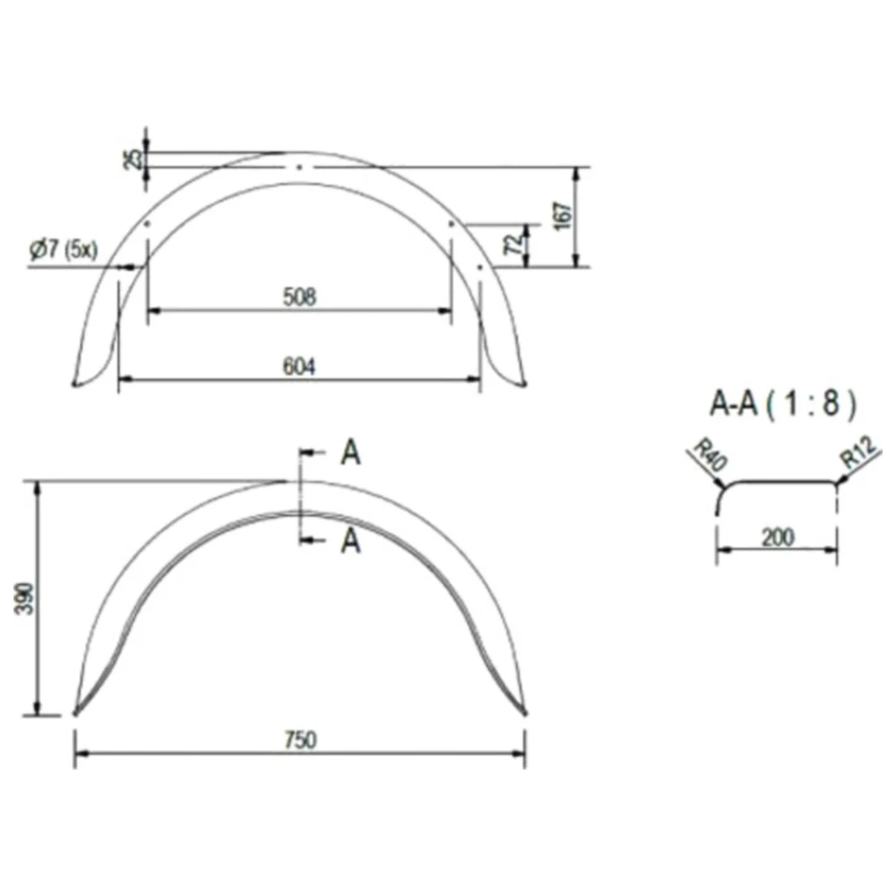 Einachs-Kotflügel für PKW-Anhänger_0