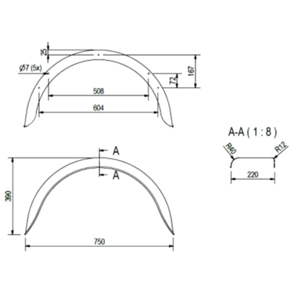 Einachs-Kotflügel aus verzinktem Stahl_0