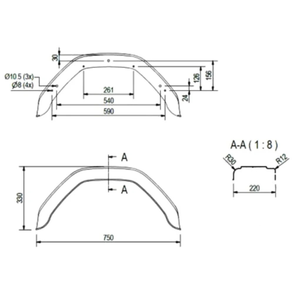 Kunststoff Kotflügel für PKW-Anhänger_0