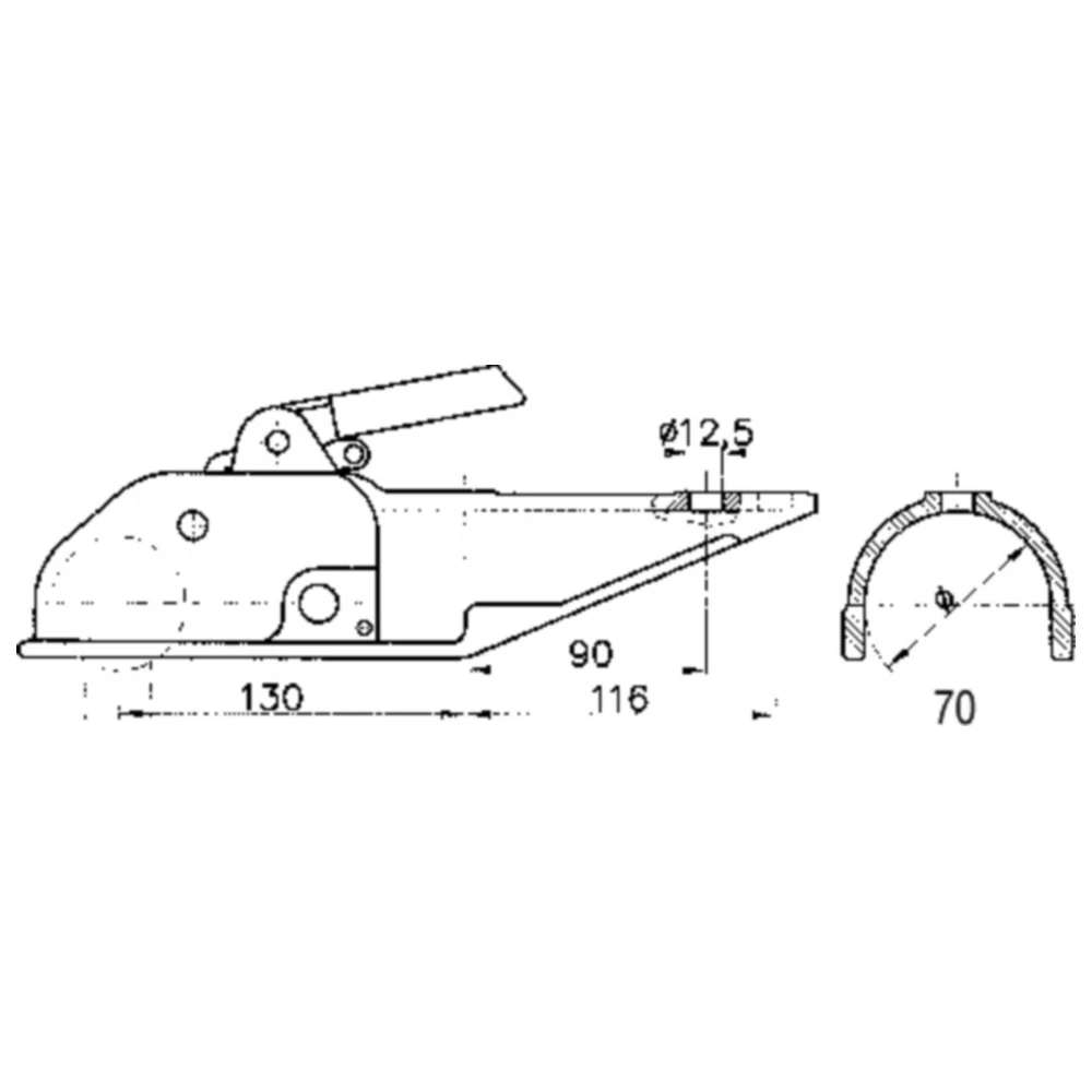 Kupplungskugel für Deichsel 70 mm 3000 kg_0