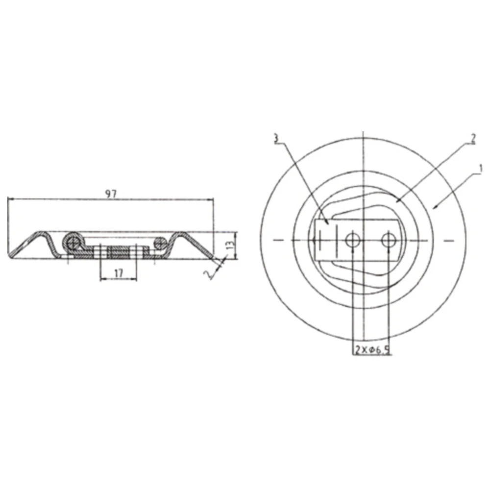 Zurrmulde mit Ring für Motorradzubehör 97 mm_0