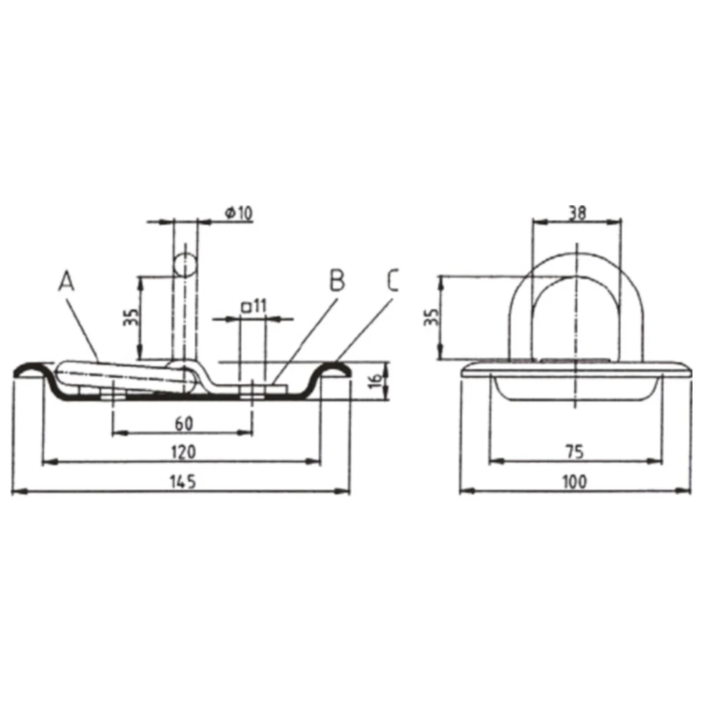 Zurrmulde groß GR1 145X100MM_0