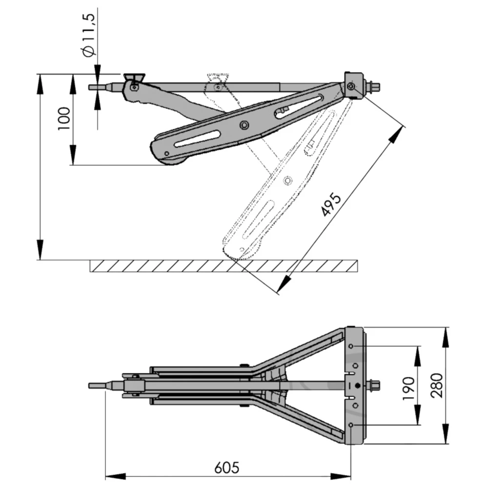 Ausdrehstütze AL-KO 1.000 kg für Motorräder_0