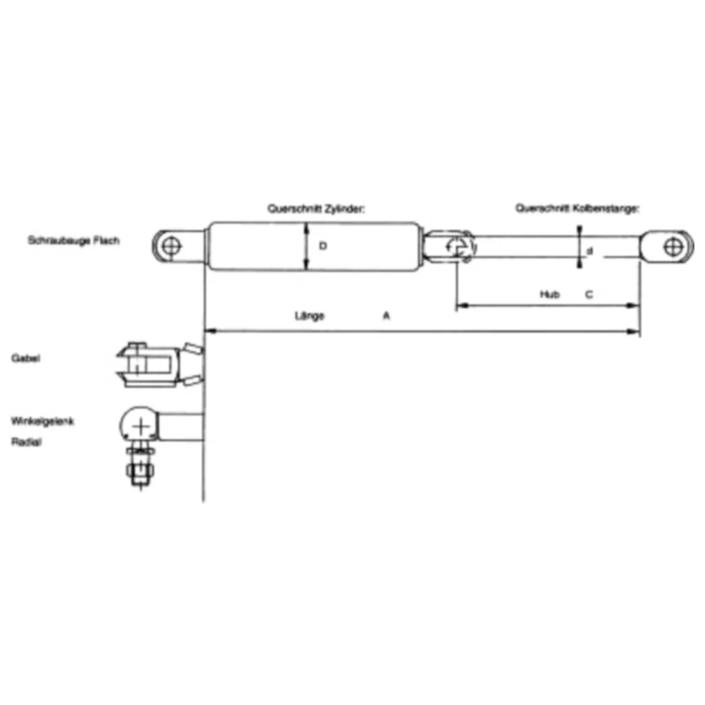 Gasfeder 468MM 2000N für Motorräder_0