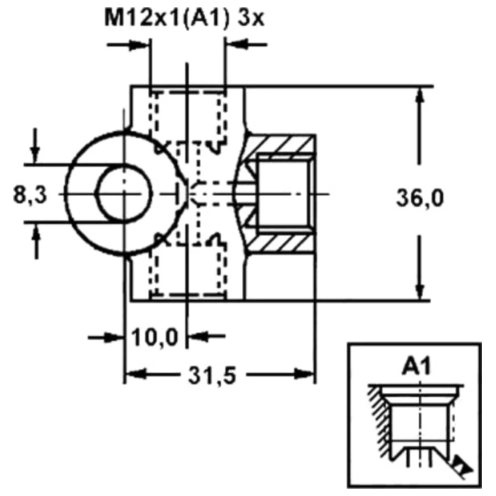 Verteiler Bremsleitung M20x1 ID Bördel E für Motorräder_0