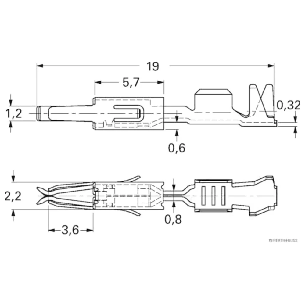 Flachsteckhülse für 0.5-1.0 mm², 1.6 mm, Inhalt 50 Stück_0