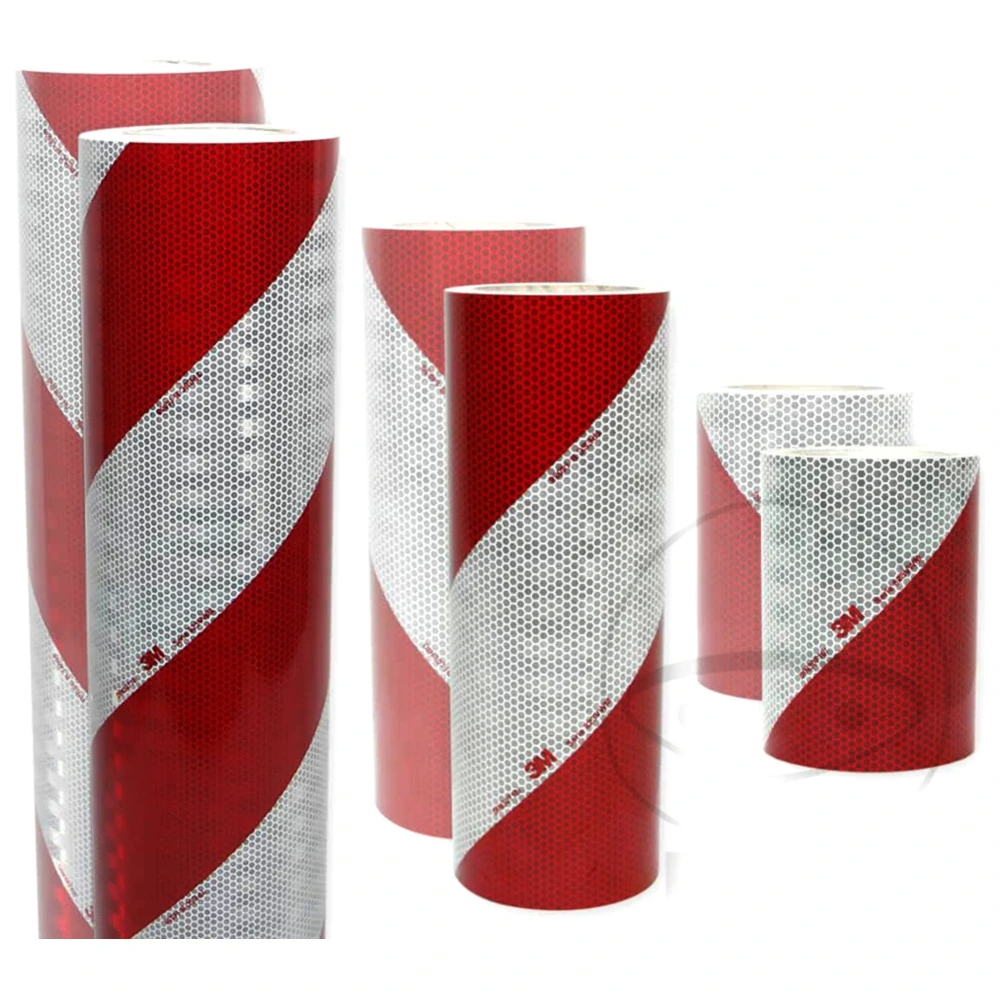 Reflektierende Warnmarkierung 140MMX9M ROL links + rechts rot/w