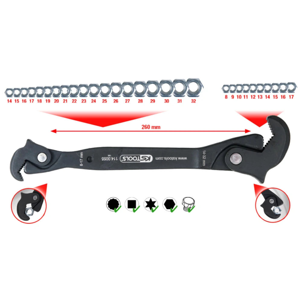 Einhand-Multifunktions-Schlüssel für Motorräder 8-32 mm_0