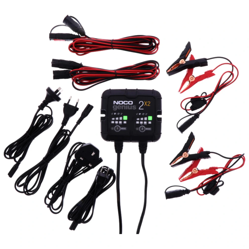 NOCO Genius 2x2 Batterieladegerät für Motorräder, Autos und Boo