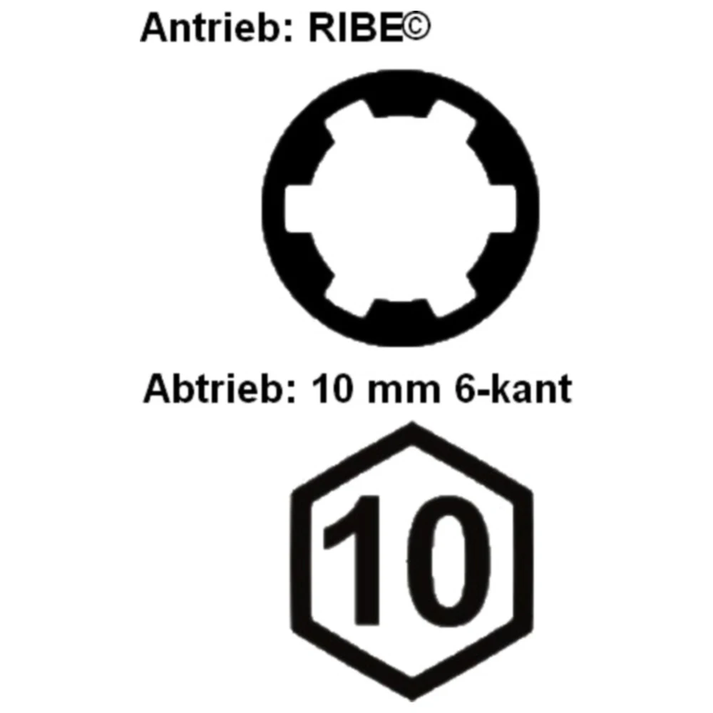 RIBE® Bit M14 10 mm 6-kant Länge 75 mm für Motorräder_0