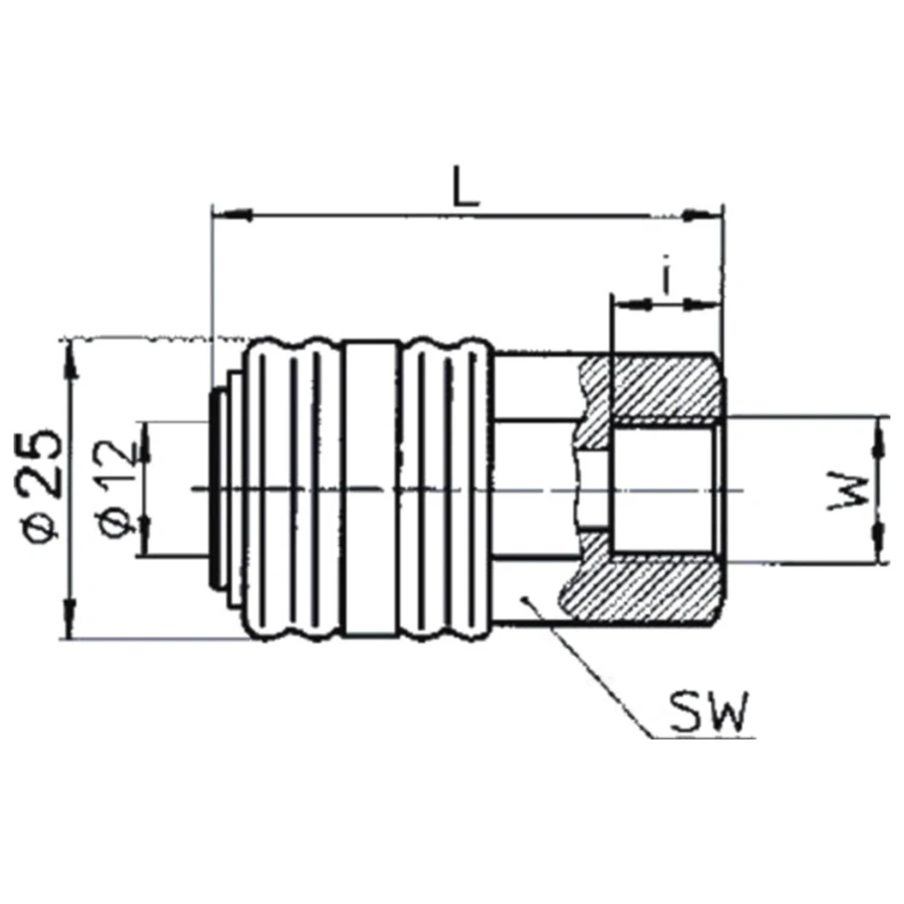 Standardkupplung DN 7,2 mit Innengewinde 1/4" für Schnellkupplu
