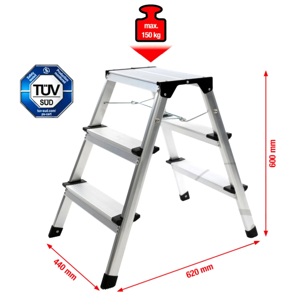 Aluminium-Stufenstehleiter beidseitig begehbar_0