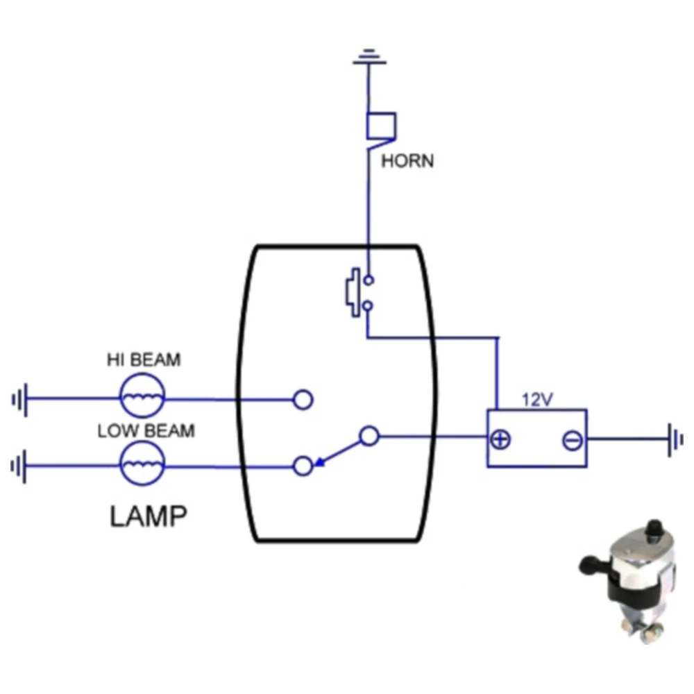 Lichtschalter 2 Wege + Druckknopf für Motorräder_1