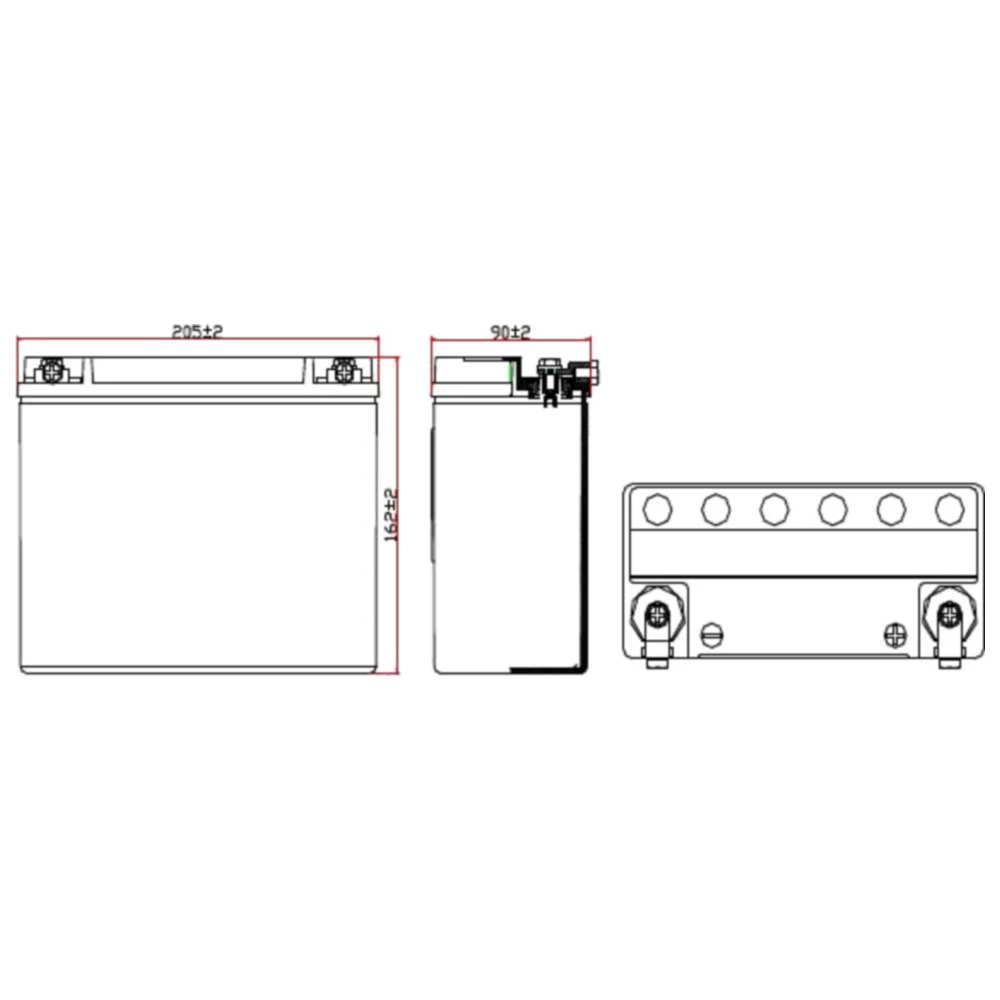 Batterie Motorrad VTB - 6 V - Twin JMT passend für: Honda GL, K