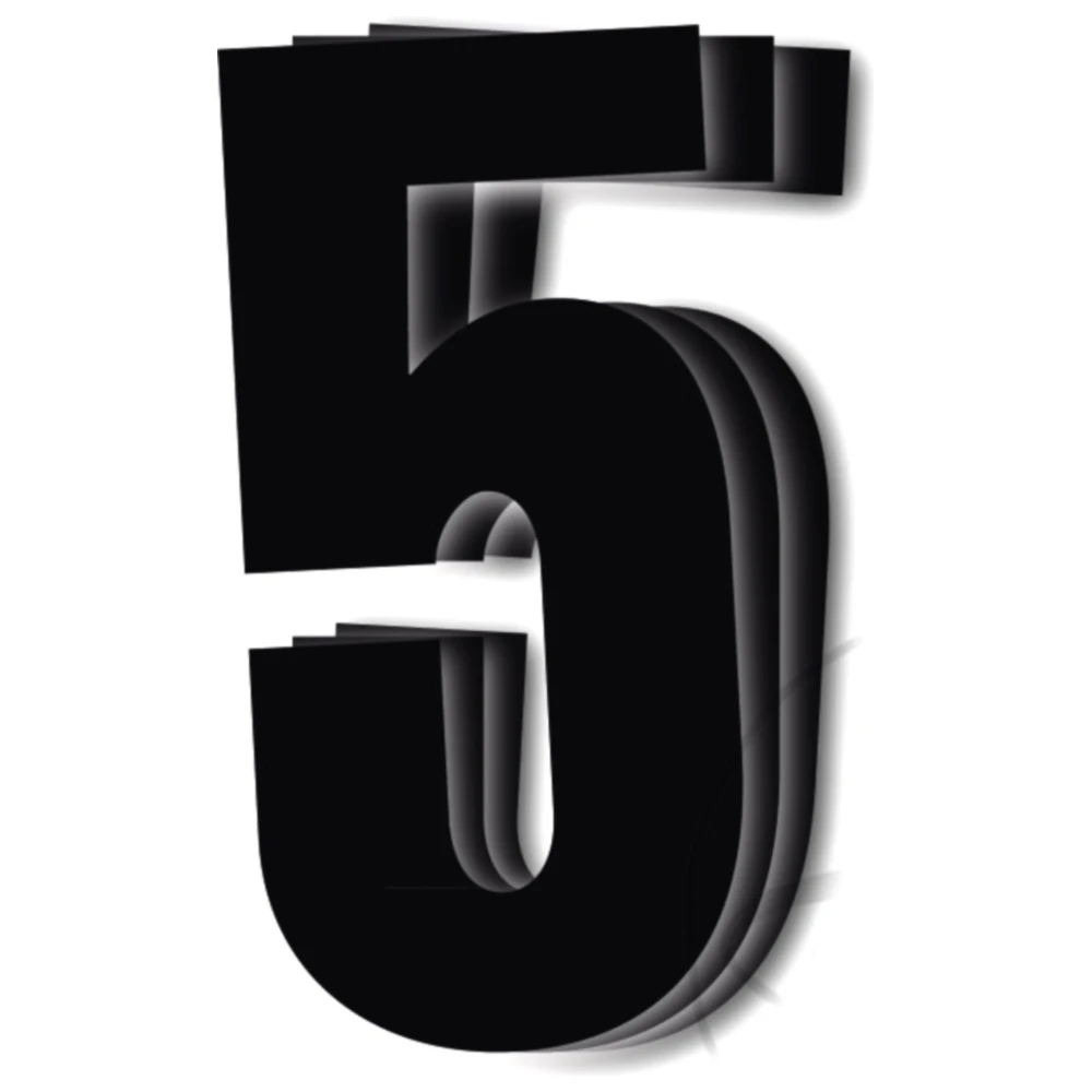 Startnummern NR.5 für BlackBird Racing - Set aus 3 schwarzer PV