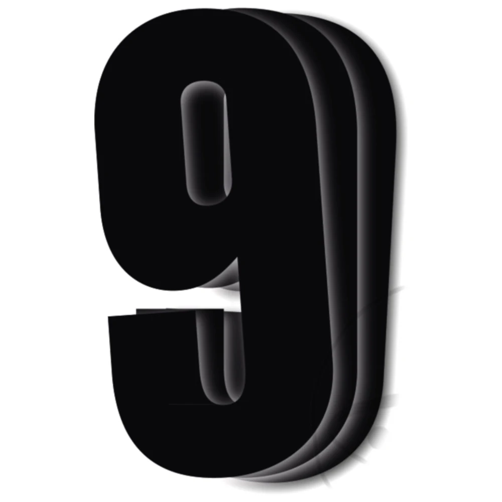 Startnummern NR.9 für BlackBird Racing, 3 Stück schwarz 13x7 cm