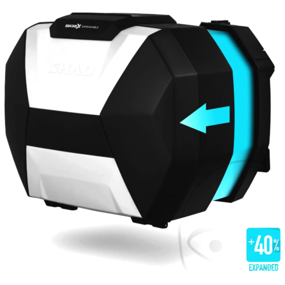 Seitenkoffer erweiterbar Shad SH38X 27 - 34 breit Alu passend f