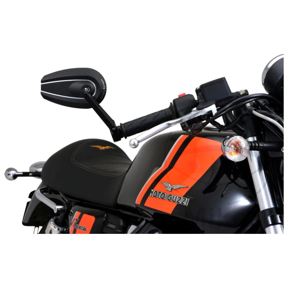 Lenkerendenspiegel Daytona lang Alu schwarz für Motorräder_1