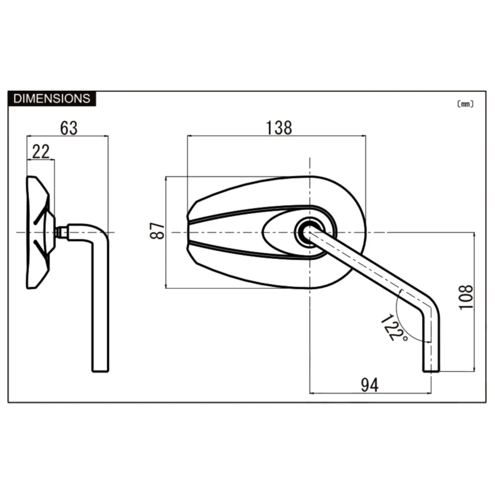 Spiegel schwarz Universal Daytona links Alu_1