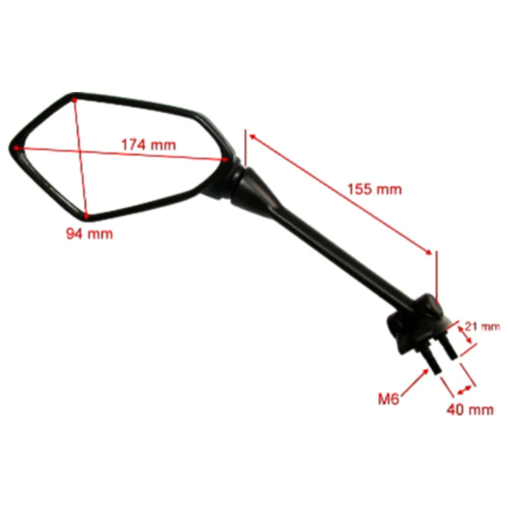 Spiegel schwarz rechts JMP passend für: Kawasaki ER - 6F_0