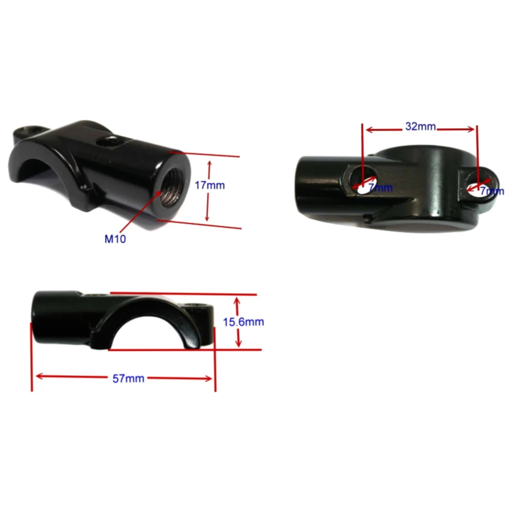 Schelle für 22mm Lenker mit M10 Rechtsgewinde schwarz JMP_0