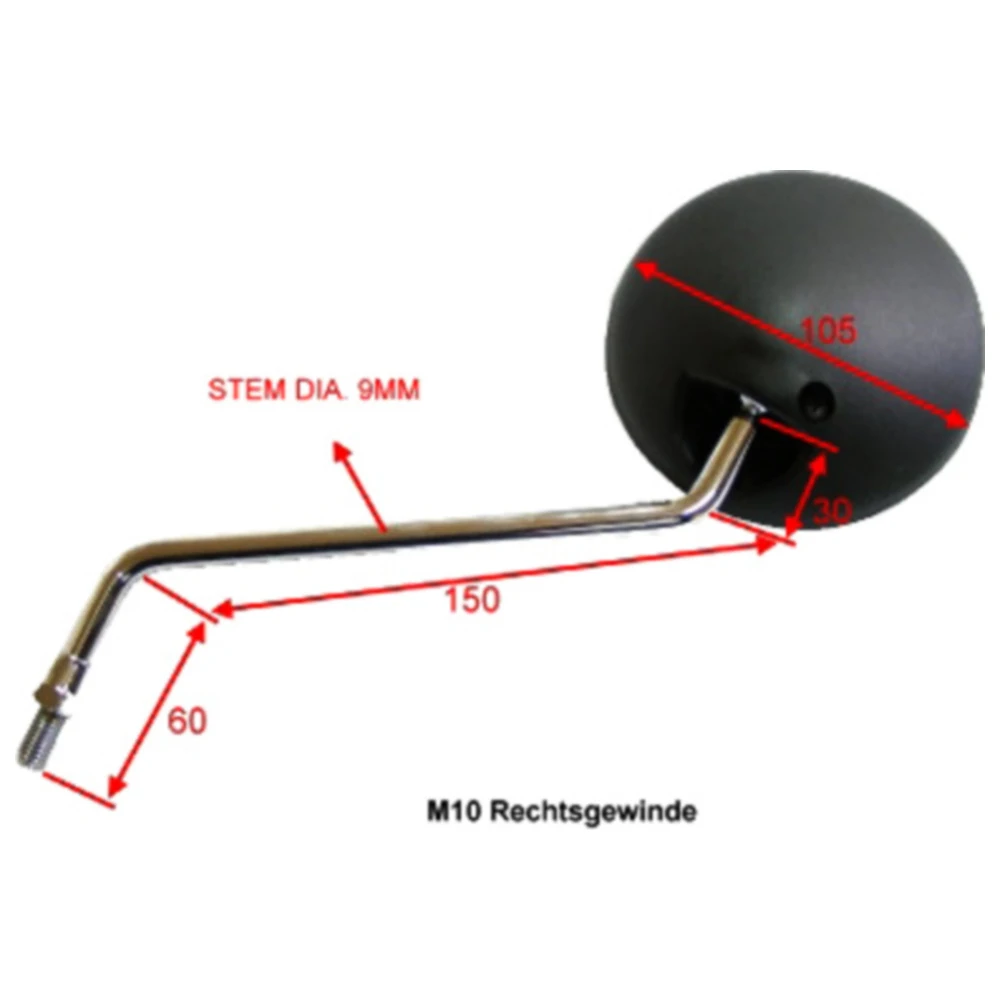 Spiegel schwarz links JMP passend für: Yamaha DT, RD, FS1_0