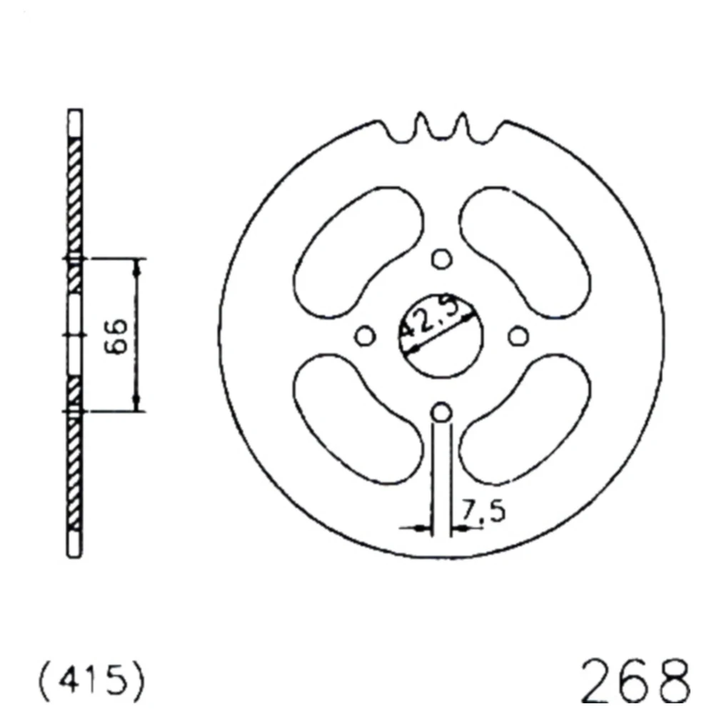 Kettenrad 47Z Teilung 415 schwarz Innendurchmesser 42. 5 Lochkr