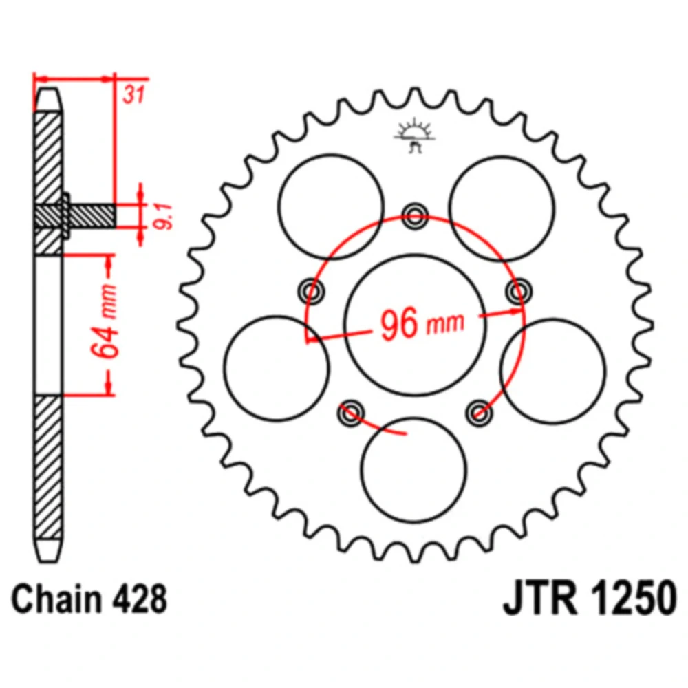 Kettenrad 48Z 428 für: JT Sprockets_0