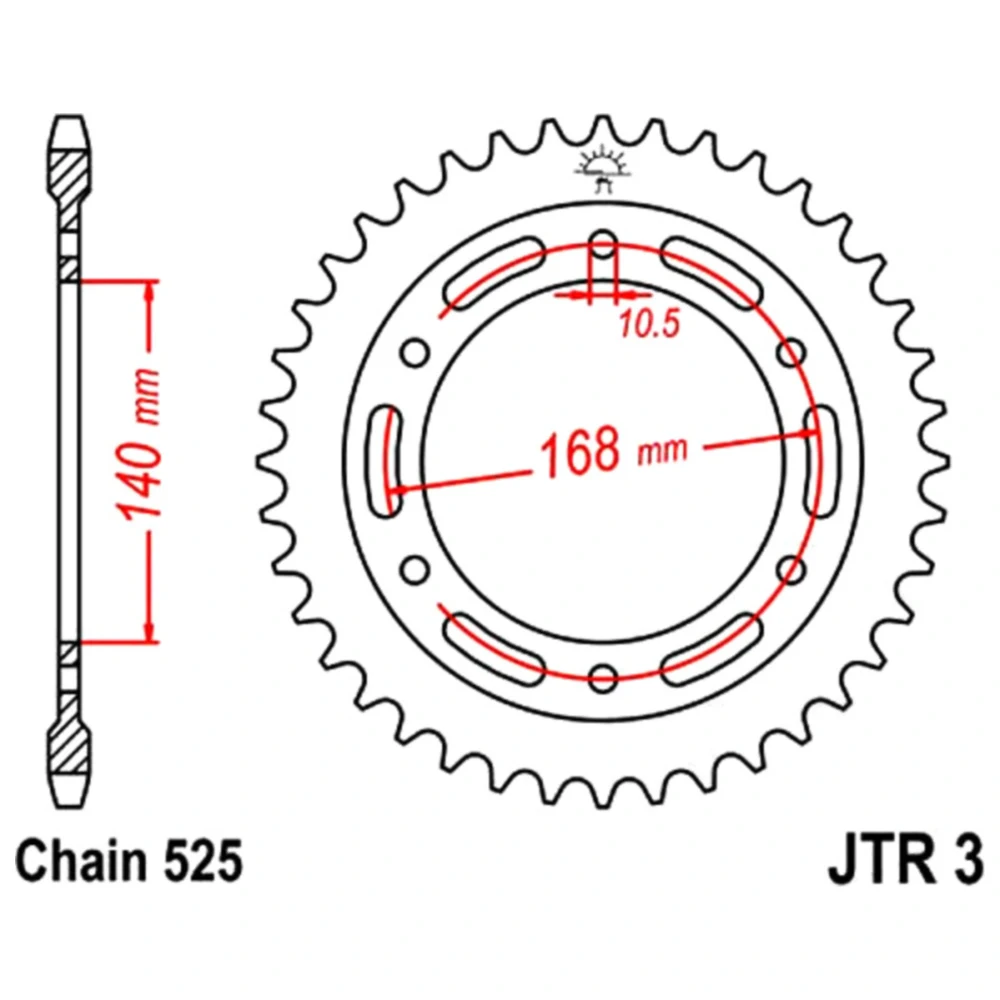 Kettenrad 47Z Teilung 525 Alternative: 7270719 passend für: BMW