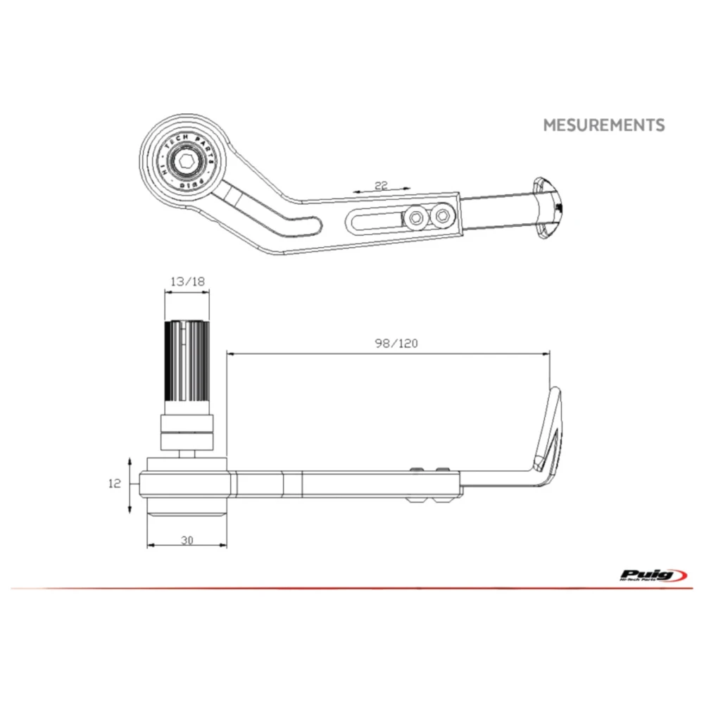 Bremshebel Protektor schwarz Puig für Durchmesser 13 - 18 mm pa