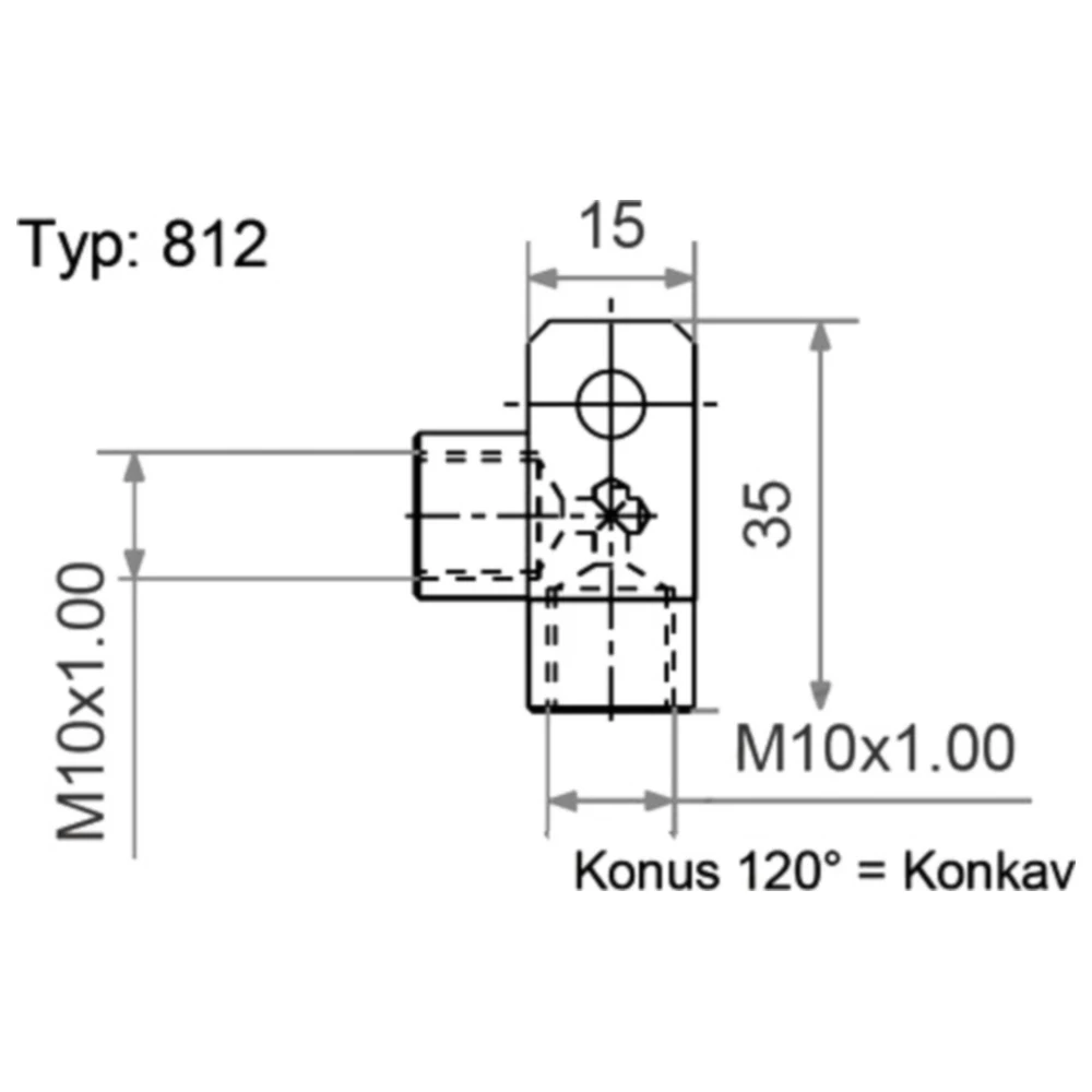 2-Wege Verteiler geschraubt 90 Grad TYP812 M10 x 1.00 silber_0