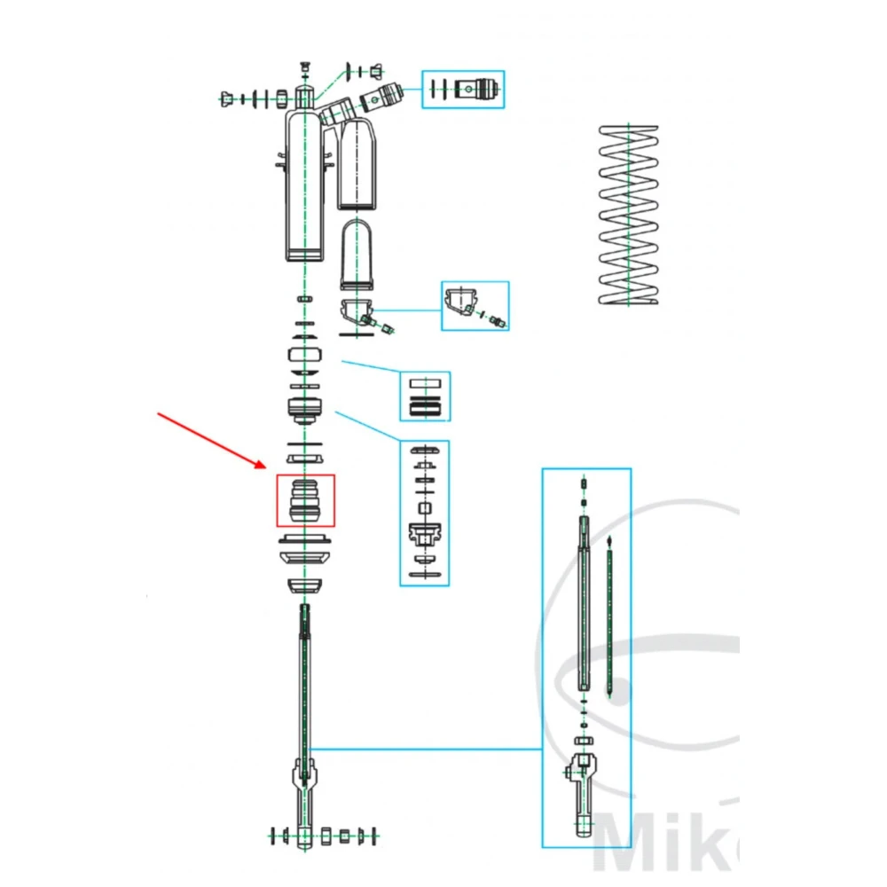 Anschlag Federbein Kayaba 14X38X55 passend für: Yamaha YZ, YFZ,