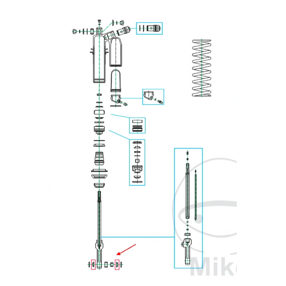 Lager Kolbenstange komplett für Federbein_0
