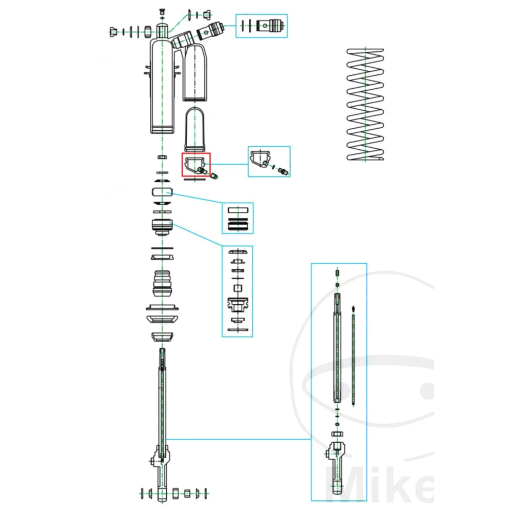 Gaskappe Federbein Kayaba 50 mm passend für: Kawasaki KX, KLX,