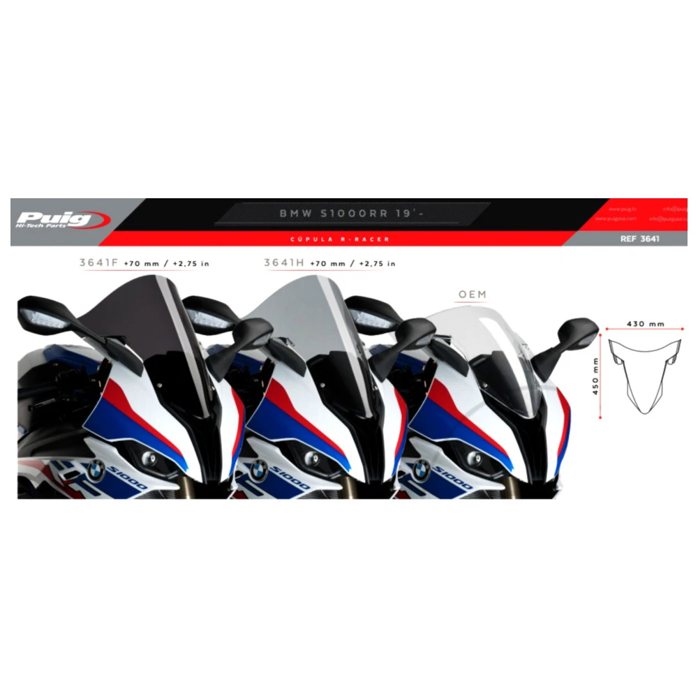 Racingscheibe Puig dunkel passend für: BMW S, M_0