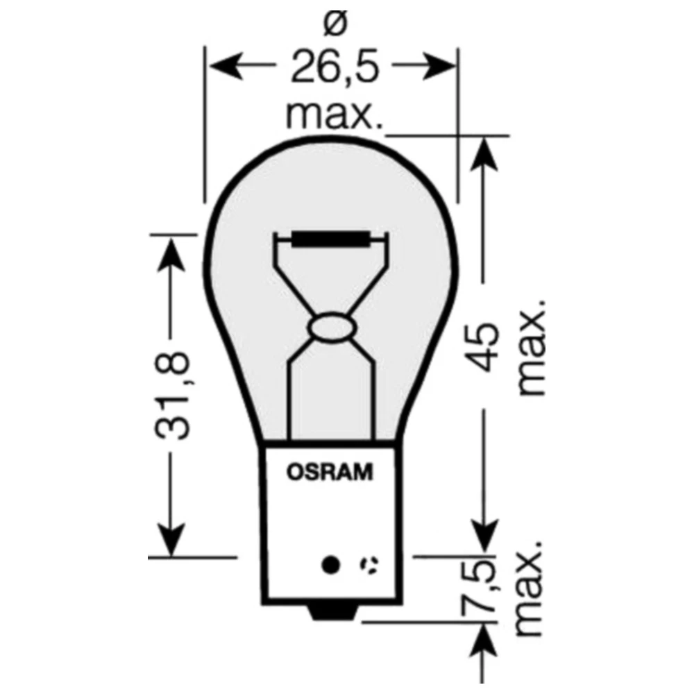 Lampe 12V21W BAU15S Osram 2er Blister JMP 1590332 passend für: