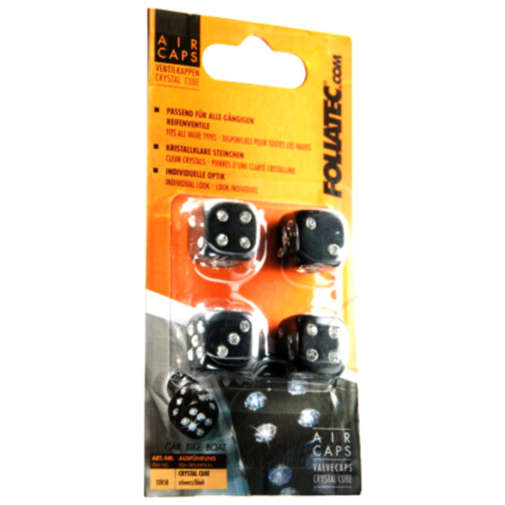 Ventilkappen Crystal Cube 4 Stück schwarz_1