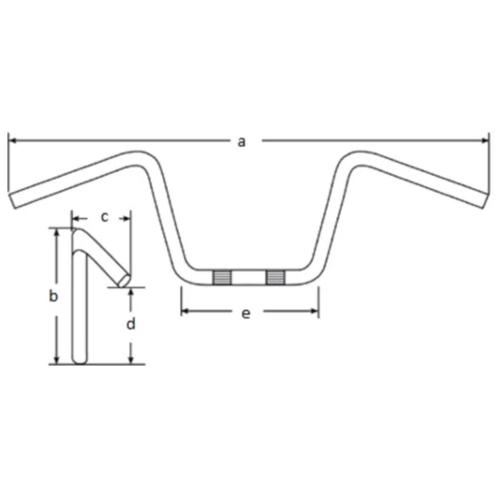 Apehanger Lenker 1 Zoll aus Stahl in Schwarz für verschiedene M