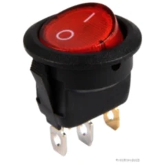 Wippschalter mit Kontrolllicht rot rund