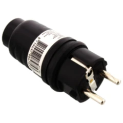 Gummi Schukostecker 2-polig für raue Betriebe