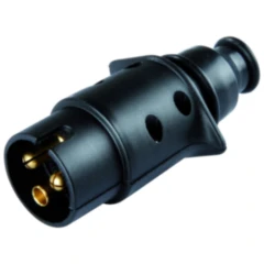 3-poliger Kunststoffstecker 24V mit Gummitülle